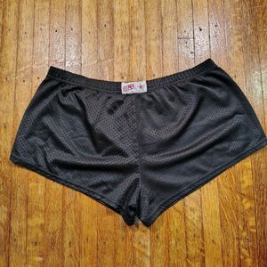 VTG Y2K Blk Netted Booty Daisy Dukes Size M/L Wmns Gym Shorts/T21